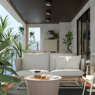 IKEA HAVSTEN Canapea 2 locuri exterior, bej, 179x92x76 cm