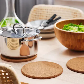 IKEA HEAT Suport cratita, pluta, 19 cm