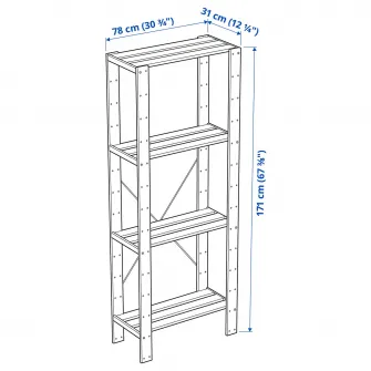 IKEA HEJNE 1 sectiune, lemn conifere, 78x31x171 cm