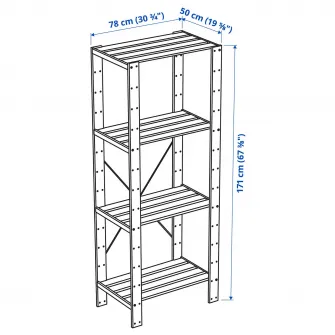 IKEA HEJNE 1 sectiune, lemn conifere, 78x50x171 cm