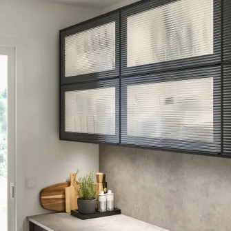 IKEA HEJSTA Usa sticla, antracit/sticla canelata, 30x100 cm