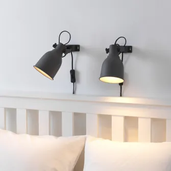IKEA HEKTAR Aplica/spot clema, gri inchis