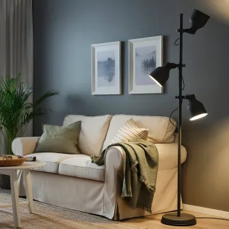 IKEA HEKTAR Lampadar 3 spoturi, gri inchis