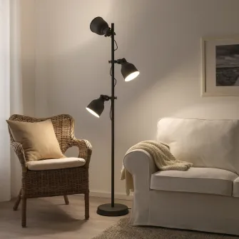 IKEA HEKTAR Lampadar 3 spoturi, gri inchis