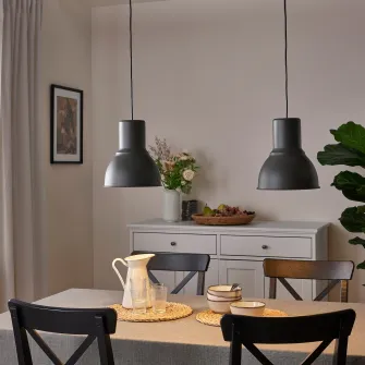 IKEA HEKTAR Lustra, gri inchis, 22 cm
