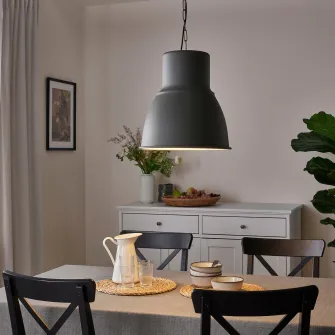 IKEA HEKTAR Lustra, gri inchis, 38 cm