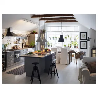 IKEA HEKTAR Lustra, gri inchis, 38 cm