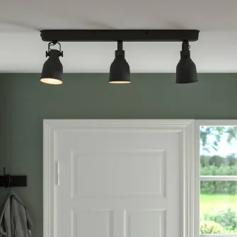 IKEA HEKTAR Sina tavan 3 spoturi, gri inchis