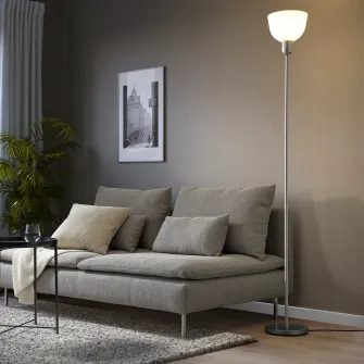IKEA HEKTOGRAM Lampadar iluminat directionat sus, argintiu/alb