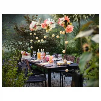 IKEA HELGEÖ Bagheta decorativa pentru masa, negru reglabil/exterior interior, 115/235x116 cm