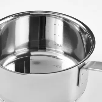 IKEA HEMKOMST Cratita cu capac, inox/sticla, 2 l