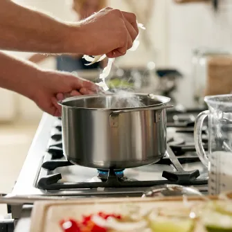 IKEA HEMKOMST Oala cu capac, inox/sticla, 3 l