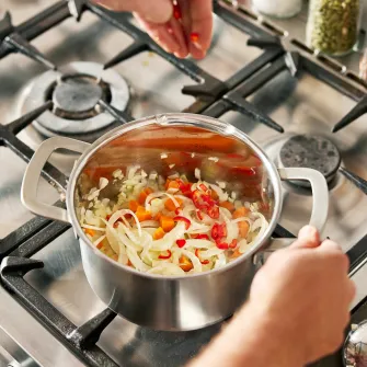 IKEA HEMKOMST Oala cu capac, inox/sticla, 3 l