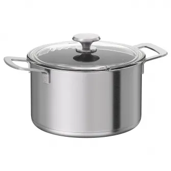 IKEA HEMKOMST Oala cu capac, inox/sticla, 5 l