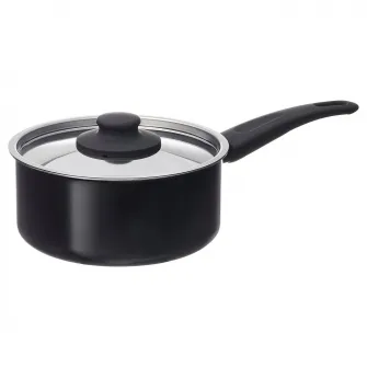 IKEA HEMLAGAD Cratita cu capac, strat antiaderent negru, 2 l