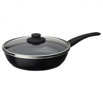 IKEA HEMLAGAD Tigaie cu capac, strat antiaderent negru, 26 cm