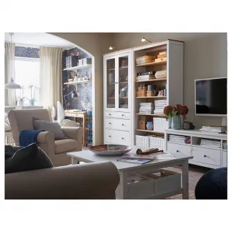 IKEA HEMNES Biblioteca, vopsit alb/maro des, 90x197 cm