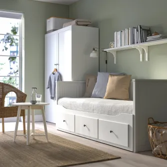 IKEA HEMNES Cadru divan cu 3 sertare, alb, 80x200 cm