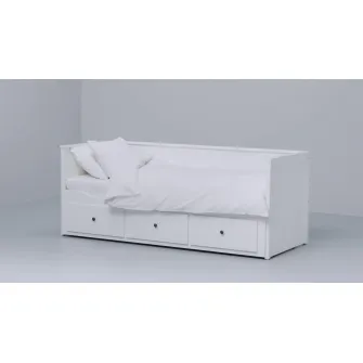 IKEA HEMNES Mobilier dormitor, set 3 piese, vopsit alb, 80x200 cm