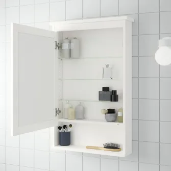 IKEA HEMNES Dulap baie cu oglinda, alb, 63x16x98 cm