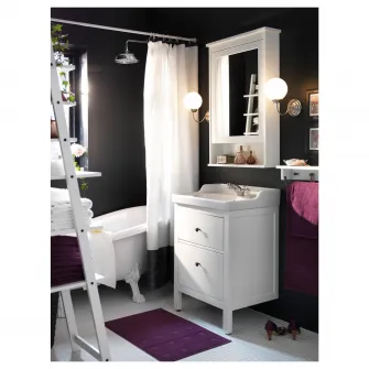 IKEA HEMNES Dulap baie cu oglinda, alb, 63x16x98 cm