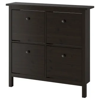 IKEA HEMNES Dulap pantofi cu 4 compartimente, negru-maro, 107x22x101 cm