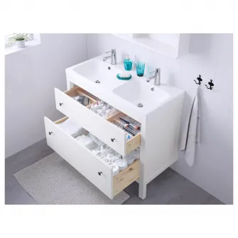 IKEA HEMNES Masca lavoar cu 2 sertare, alb, 100x47x83 cm