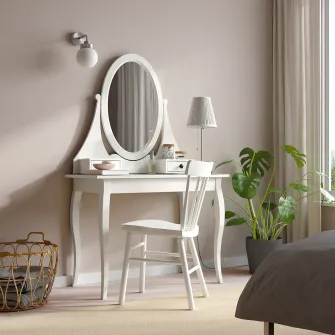 IKEA HEMNES Masuta toaleta+oglinda, alb, 100x50 cm