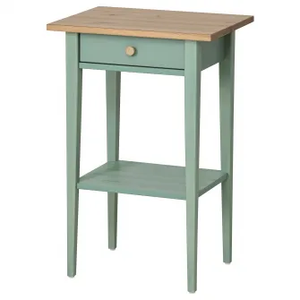 IKEA HEMNES Noptiera, gri-verde/maro deschis vopsit, 46x35 cm