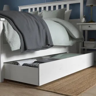 IKEA HEMNES Cutie depozitare pat, 2 bucati, vopsit alb, 200 cm