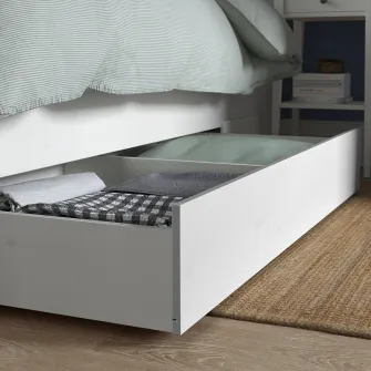 IKEA HEMNES Cutie depozitare pat, 2 bucati, vopsit alb, 200 cm