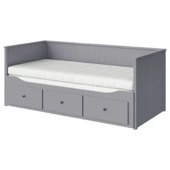 IKEA HEMNES Divan cu 3 sertare/2 saltele, gri/Åfjäll ferma, 80x200 cm