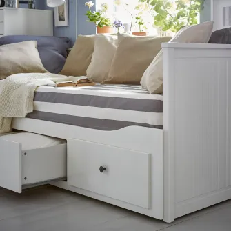 IKEA HEMNES Mobilier dormitor, set 3 piese, vopsit alb, 80x200 cm