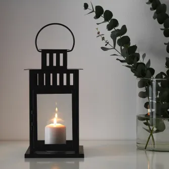 IKEA HEMSJÖ Lumanare bloc neparfumata, natr, 8 cm