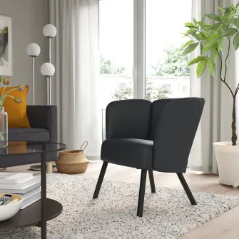 IKEA HERRÅKRA Fotoliu, Skulsta negru
