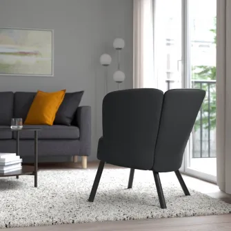 IKEA HERRÅKRA Fotoliu, Skulsta negru