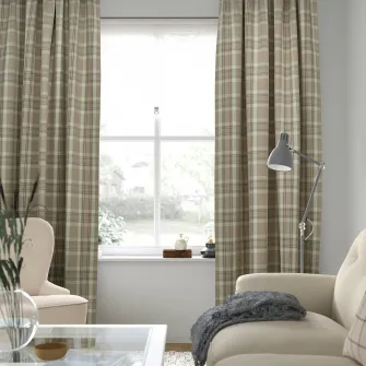 IKEA HÄGGVECKMAL Draperii semiopace, 2buc, bej/rjns, 145x300 cm