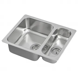 IKEA HILLESJÖN Chiuv incorporata 1 1/2, inox, 58x46 cm