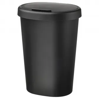 IKEA HÖLASS Cos cu capac, negru, 8 l
