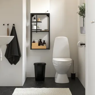 IKEA HÖLASS Cos cu capac, negru, 8 l