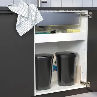 IKEA HÖLASS Cos cu capac, negru, 8 l