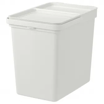 IKEA HÅLLBAR Cos cu capac, gri, 22 l