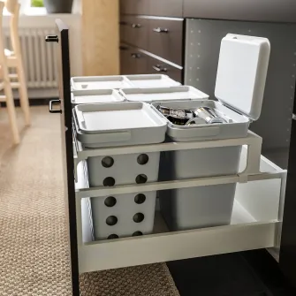 IKEA HÅLLBAR Cadru sustinere cos sortare deseuri, alb, 80 cm