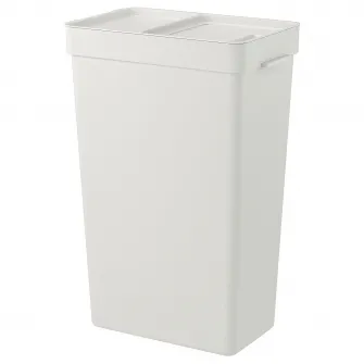 IKEA HÅLLBAR Cos cu capac, gri, 35 l