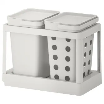 IKEA HÅLLBAR Solutie sortare deseuri, culisant ventilat/gri, 20 l