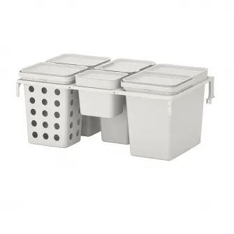 IKEA HÅLLBAR Solutie sortare deseuri, pentru sertar bucatarie METOD ventilat/gri, 55 l
