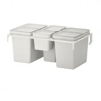 IKEA HÅLLBAR Solutie sortare deseuri, pentru sertar bucatarie METOD/gri, 57 l