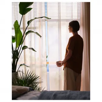 IKEA HÄLLEBRÄCKA Perdele transparente, 2buc, bej deschis/rjns, 145x300 cm