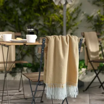 IKEA HOLMVI Patura, bej-galben, 120x160 cm