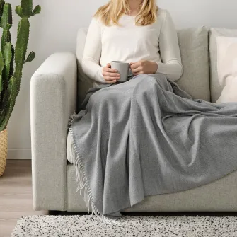 IKEA HOLMVI Patura, gri, 120x160 cm